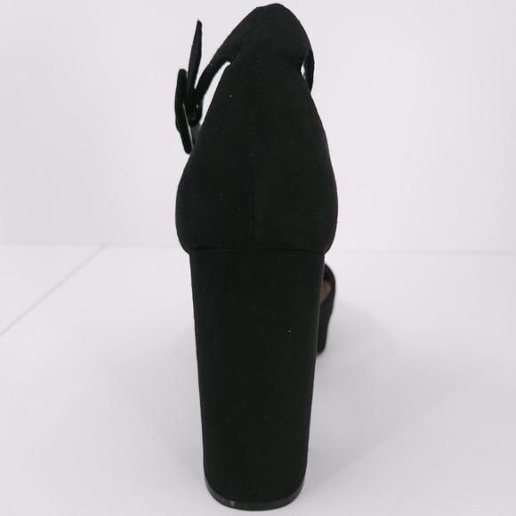 Wild Pair Reemaa Black Wedge Ankle Strap Open Toe Block Heels Womens 7.5 M - Picture 13 of 16